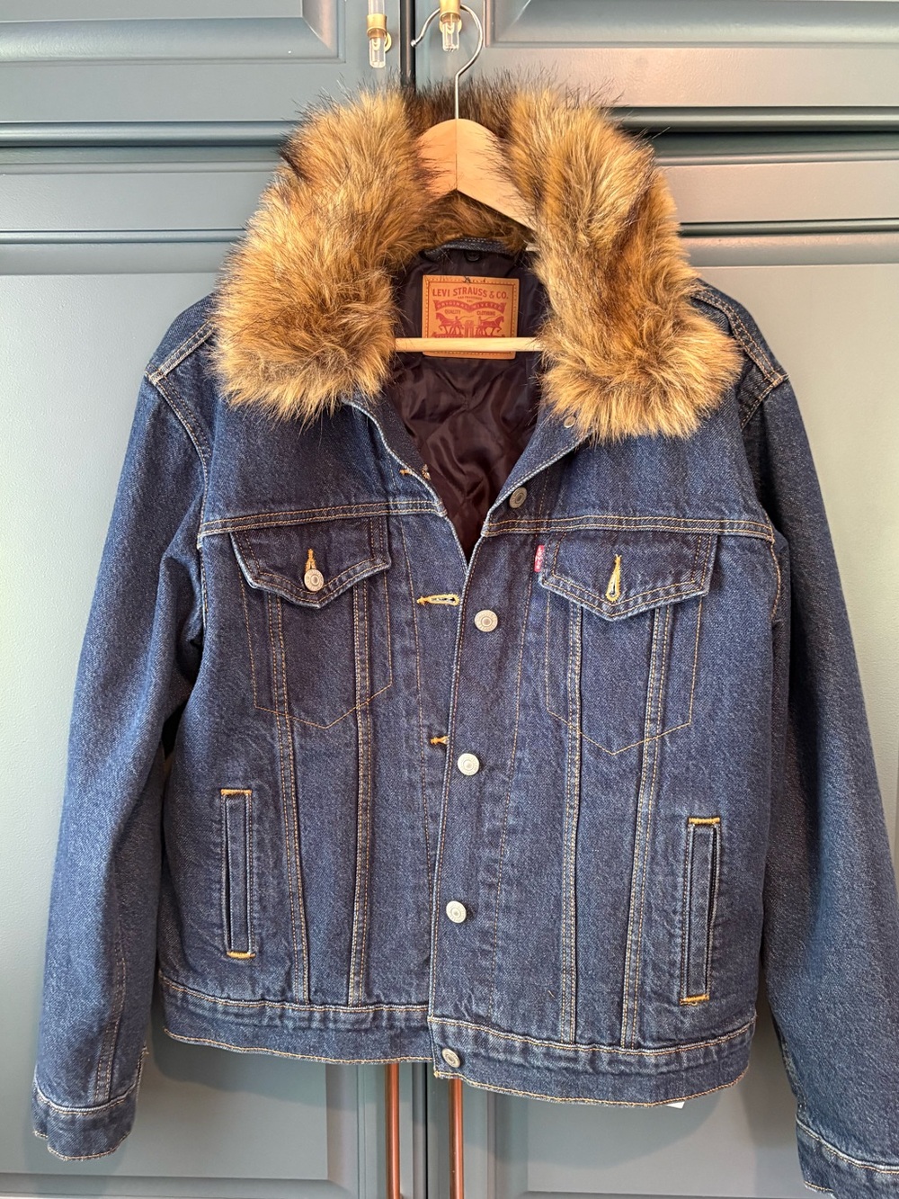 Levi's Ex-Boyfriend Trucker Jacket featuring a removable faux fur colar